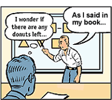 Illustration: "As I said in my book..."